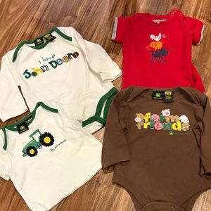 John Deere Kids Shirts & Tops Set - Green, White, Brown